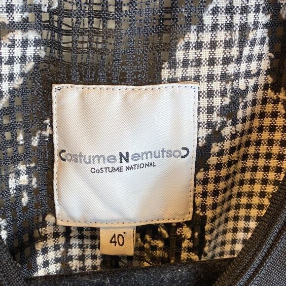 CNC costume national jacket checkered black/white mesh holographic gingham artsy - Picture 2 of 12